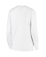 Women's Pressbox White Clemson Tigers Big Block Whiteout Long Sleeve T-shirt