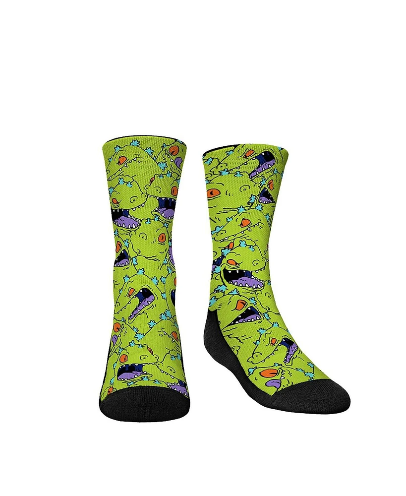 Youth Boys and Girls Rock 'Em Socks Rugrats Reptar Attack! Crew Socks