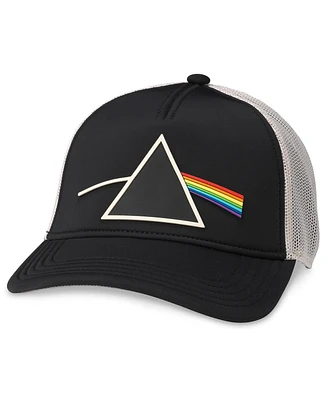 Men's American Needle Black, Natural Pink Floyd Riptide Valin Trucker Adjustable Hat