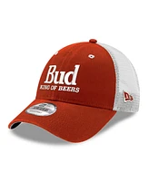 Men's New Era Scarlet Hendrick Motorsports Budweiser 9FORTY Adjustable Trucker Hat