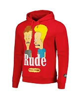 Men's and Women's Freeze Max Red Beavis Butt-Head Rude Pullover Hoodie