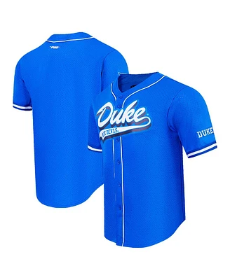 Men's Pro Standard Royal Duke Blue Devils Mesh Full-Button Replica Baseball Jersey