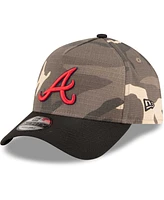 Men's New Era Atlanta Braves Camo Crown A-Frame 9FORTY Adjustable Hat