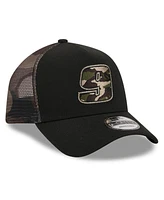 Men's New Era Black Chase Elliott Camo 9FORTY A-Frame Trucker Adjustable Hat