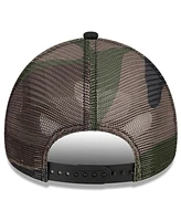 Men's New Era Black Christopher Bell Camo 9FORTY A-Frame Trucker Adjustable Hat