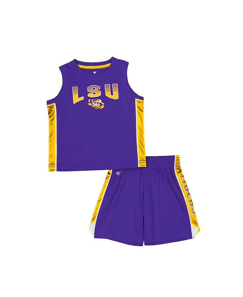 Toddler Boys and Girls Colosseum Purple Lsu Tigers Vecna Tank Top and Shorts Set