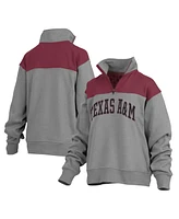 Women's Pressbox Gray Texas A&M Aggies Avon Fleece Quarter-Zip Jacket