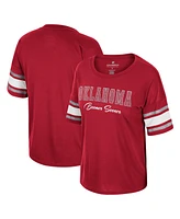 Women's Colosseum Crimson Oklahoma Sooners I'm Gliding Here Rhinestone T-shirt