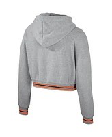 Women's The Wild Collective Heather Gray Auburn Tigers Cropped Shimmer Pullover Hoodie