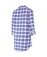 Women's Concepts Sport Royal Buffalo Bills Sienna Plaid Full-Button Long Sleeve Nightshirt