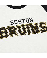 Men's Mitchell & Ness Cream Boston Bruins Legendary Slub Vintage-Like Raglan Long Sleeve T-shirt