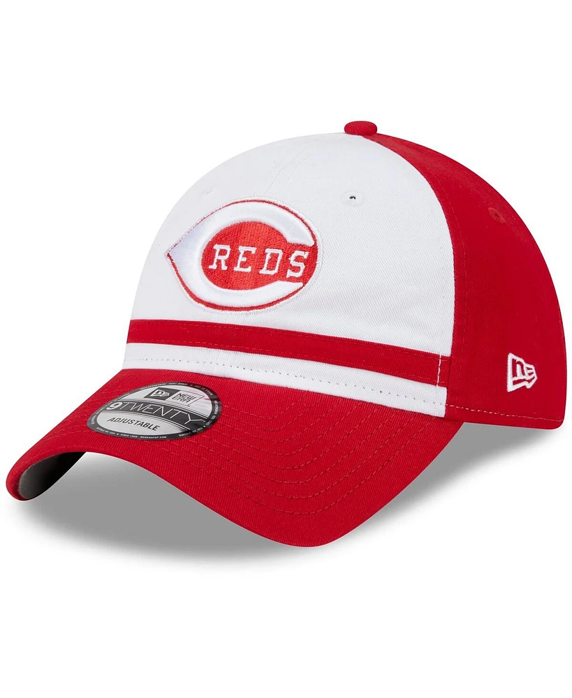 Youth Boys and Girls New Era White Cincinnati Reds 2024 Batting Practice 9TWENTY Adjustable Hat