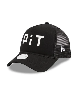 Women's New Era Black Pittsburgh Steelers McGee Trucker 9FORTY Adjustable Hat