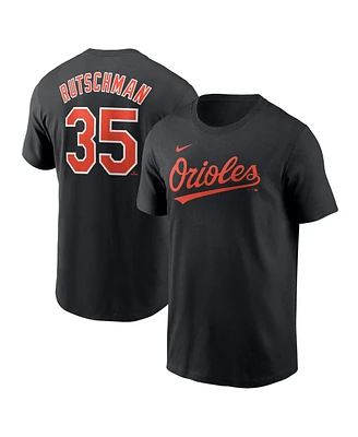 Men's Nike Adley Rutschman Black Baltimore Orioles Fuse Name and Number T-shirt