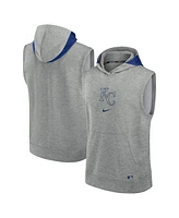 Men's Nike Heather Gray Kansas City Royals Authentic Collection Early Work Performance Sleeveless Pullover Hoodie