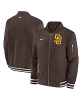 Men's Nike Brown San Diego Padres Authentic Collection Full-Zip Bomber Jacket