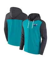 Men's Fanatics Teal Charlotte Hornets Offensive Line Up Full-Zip Hoodie