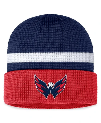 Men's Fanatics Navy, Red Washington Capitals Fundamental Cuffed Knit Hat