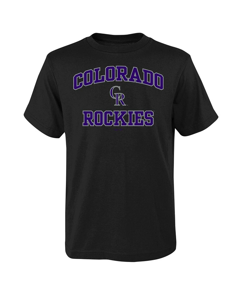 Big Boys Fanatics Black Colorado Rockies Heart & Soul T-shirt