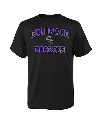 Big Boys Fanatics Black Colorado Rockies Heart & Soul T-shirt