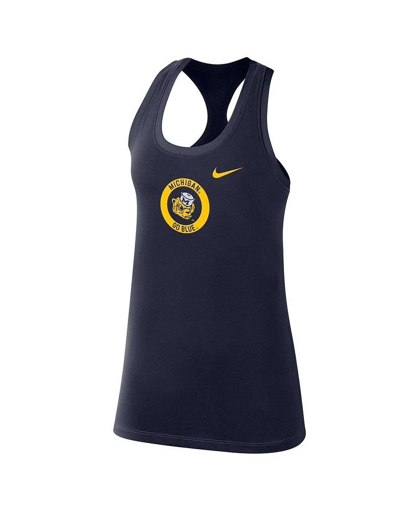 Women's Nike Navy Michigan Wolverines Modern Circle Racerback Tank Top