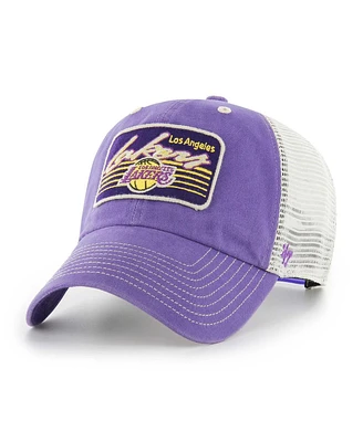 Men's '47 Brand Purple Los Angeles Lakers Five Point Patch Clean Up Adjustable Hat