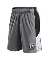 Men's Fanatics Gray Brooklyn Nets Practice Performance Shorts