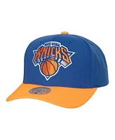 Men's Mitchell & Ness Blue, Orange New York Knicks Soul Xl Logo Pro Crown Snapback Hat