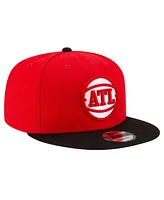 Men's New Era Red, Black Atlanta Hawks Official Team Color 2Tone 9FIFTY Snapback Hat