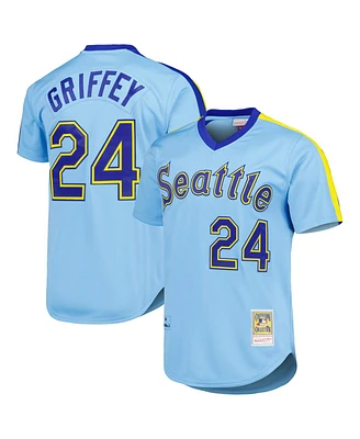 Men's Mitchell & Ness Ken Griffey Jr. Light Blue Seattle Mariners Cooperstown Collection Authentic Jersey