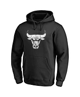 Men's Fanatics Black Chicago Bulls Marble Logo Pullover Hoodie