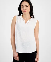 Ak Anne Klein Petite V-Neck Sleeveless Top