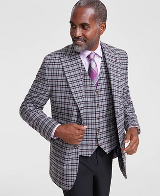 Tayion Collection Men's Classic-Fit Plaid Suit Jacket