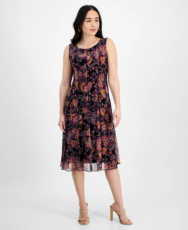 Connected Women's Sleeveless Chiffon Midi Dress | MainPlace Mall
