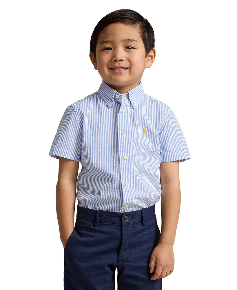 Polo Ralph Lauren Toddler and Little Boys Seersucker Short Sleeve Shirt