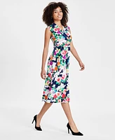 Jessica Howard Petite Floral Surplice-Neck Dress