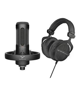 Beyerdynamic Dt 990 Pro Headphones (Black, Limited Edition) w/ Microphone Bundle