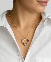 Adornia 14K Gold-Plated Crystal Baguette Heart Pendant Necklace