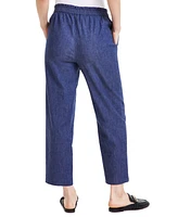 Anne Klein Women's Denim Paper-Bag Waist Ankle Pants