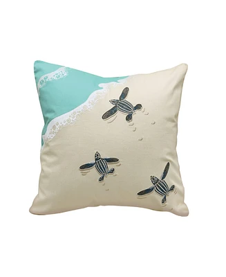 RightSide Designs Leatherback Scurry-Embroidered Indoor Cotton Throw Pillow