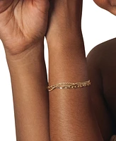 Sterling Forever 14K Gold Plated or Rhodium Triple Chain Nevaeh Bracelet