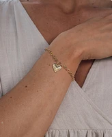 Sterling Forever Silver-Tone or Gold-Tone Beating Heart Charm Bracelet