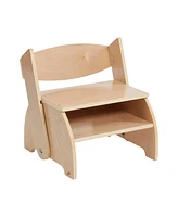 ECR4Kids Flip-Flop Step Stool and Chair, Kids Furniture, Natural