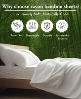 Soft Silk-Like 100% Rayon from Bamboo Cooling Bed Sheets California King, Deep Pocket Set by Design Den
