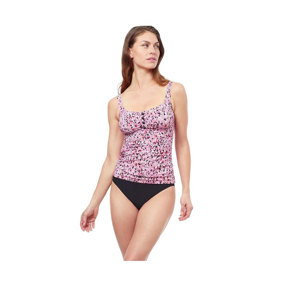 Profile By Gottex Women's Pretty Wild D Cup Square Neck Tankini swim top