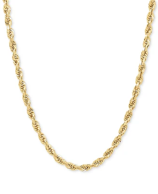 Solid Glitter Rope Chain 24" Necklace (4-1/2mm) in 10k Gold