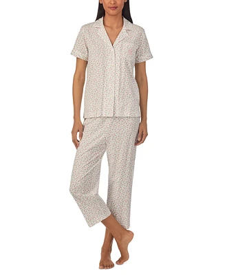 Lauren Ralph Women's 2-Pc. Printed Capri Pajamas Set