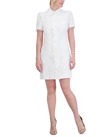 Eliza J Women's Eyelet Bead-Embellished Shirtdress