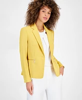 Kasper Petite Zip-Pocket One-Button Blazer