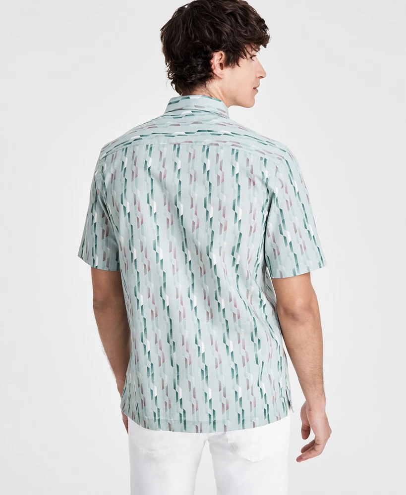 Alfani Men's Nightfall Regular-Fit Geo-Print Button-Down Shirt, Created for Macy's
